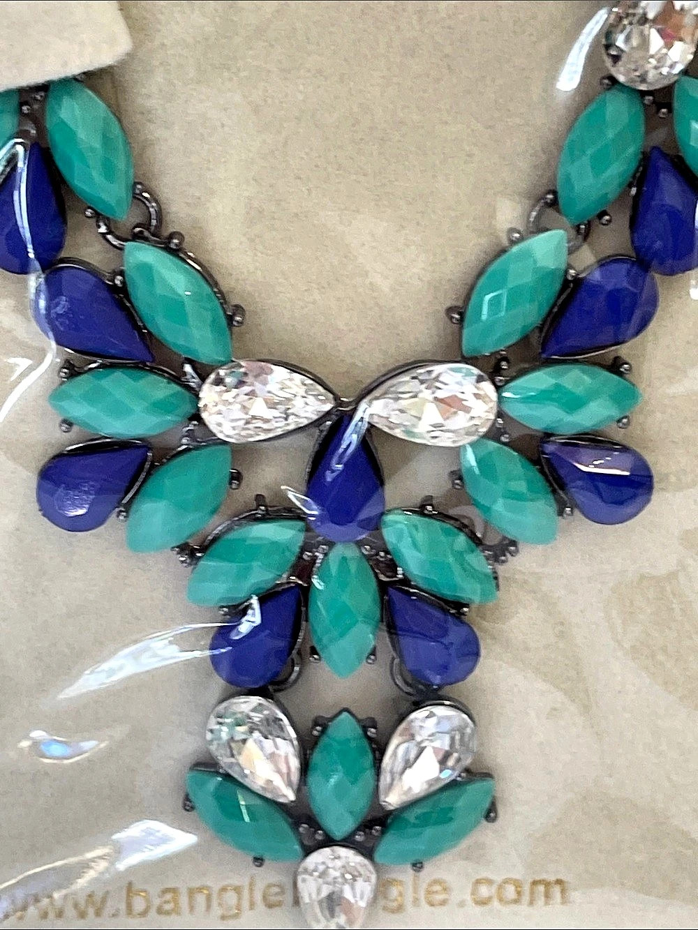 C. Wonder Statement Bib Necklace in Blue & Green NWT